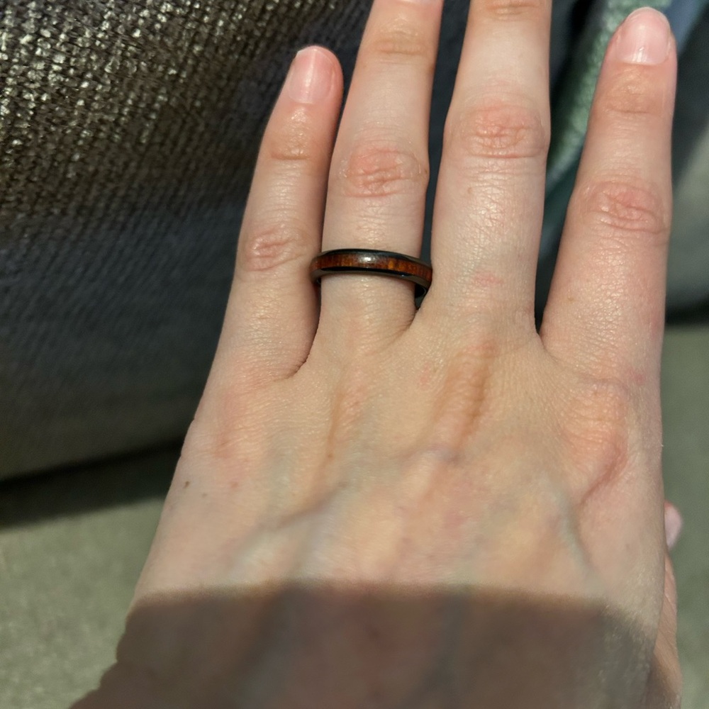Whiskey Barrel Wood Inlay Ring